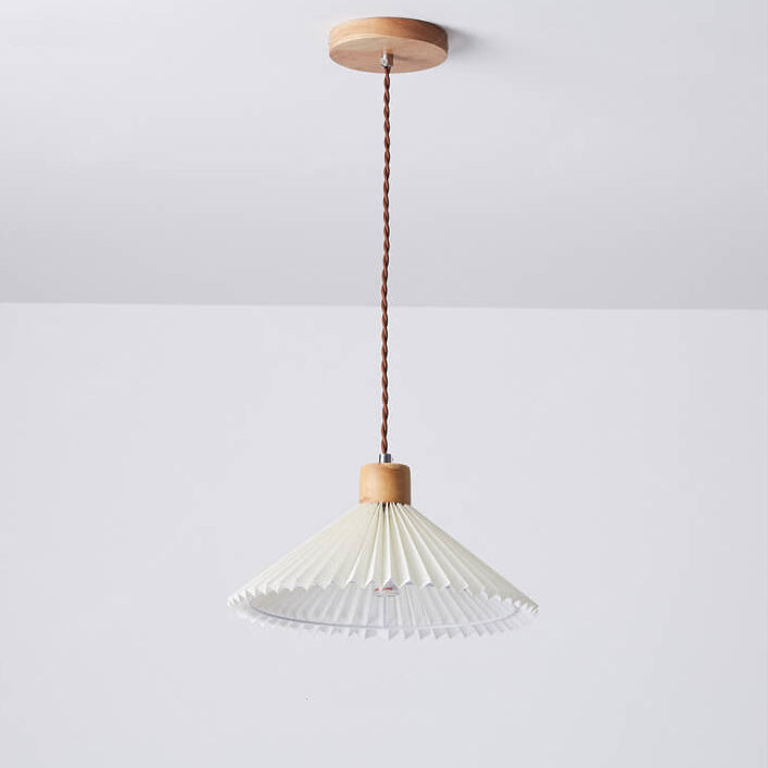 Lampada a Sospensione con Paralume Pieghettato Minimalista Nordico 1 Luce