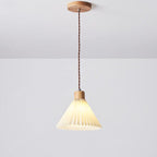 Lampada a Sospensione con Paralume Pieghettato Minimalista Nordico 1 Luce