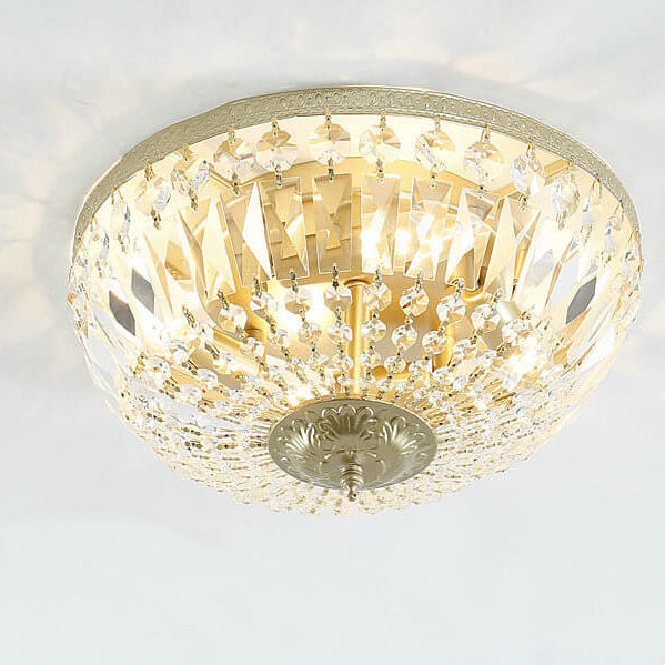 Lampada da soffitto vintage rotonda in cristallo 4/6 luci
