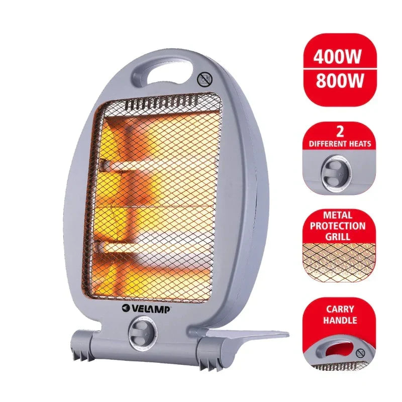 Stufa Elettrica 800W – Riscaldatore Portatile per Ambienti Domestici