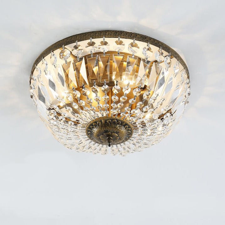Lampada da soffitto vintage rotonda in cristallo 4/6 luci