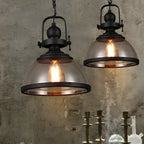 Frendorf | Lampada a sospensione in vetro a forma di ciotola | Design retro industriale