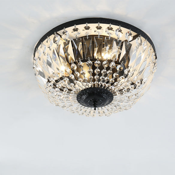 Lampada da soffitto vintage rotonda in cristallo 4/6 luci