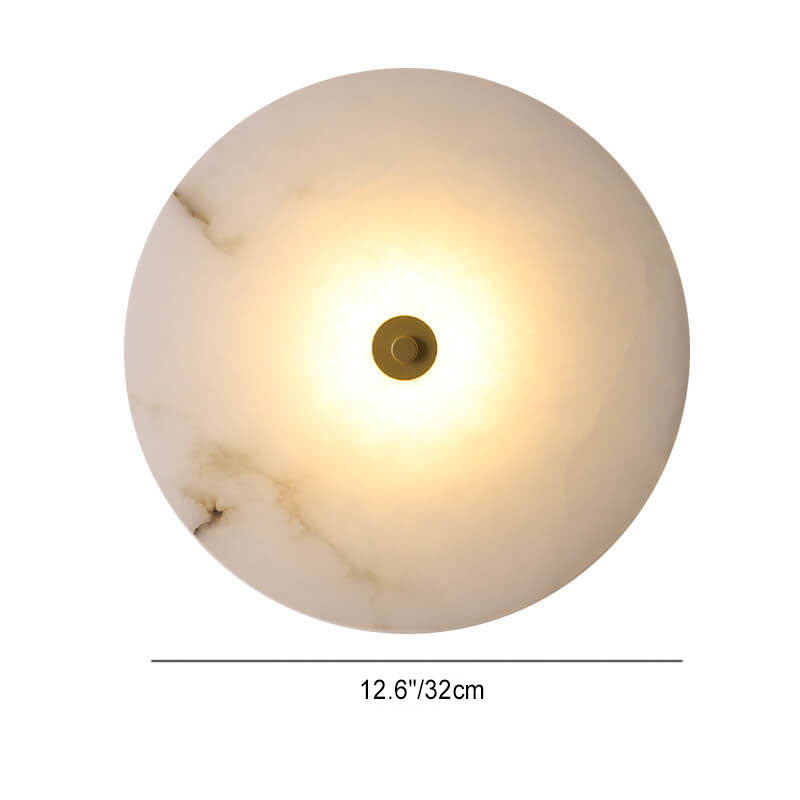 Lampada da parete LED in marmo rotondo di lusso contemporaneo in ferro per soggiorno e camera da letto