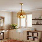 Moderna Semplice Lampada da Soffitto in Vetro di Rame