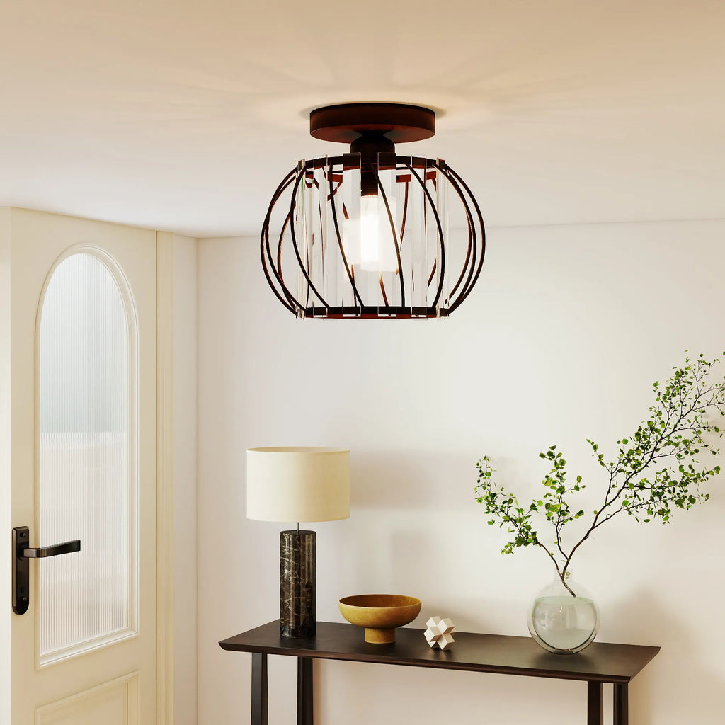 Lampada da soffitto in vetro a forma di lanterna creativa moderna