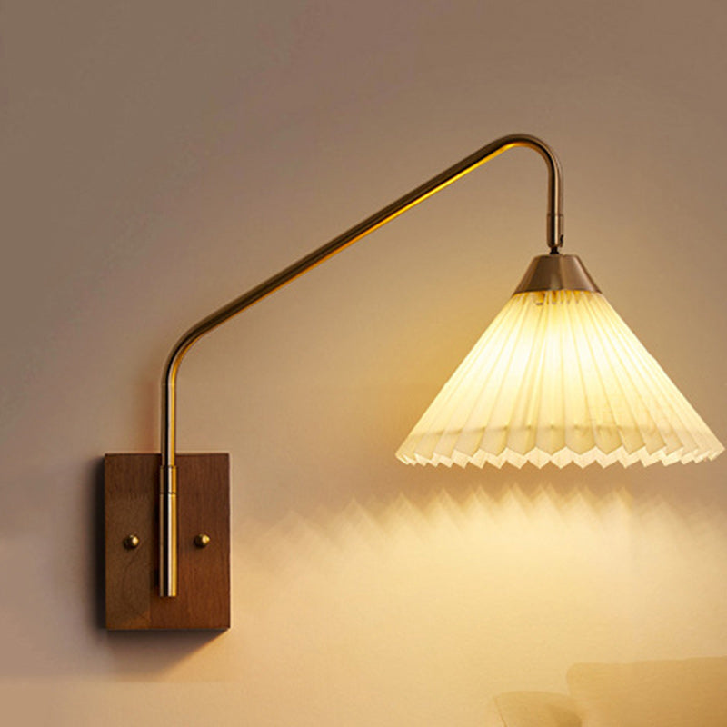 ZenGlow – Lampada da Parete Plissettata a Forma di Trapezio Giapponese