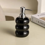 CeramiLux - Dispenser per sapone opaco con pompa in argento e base antiscivolo