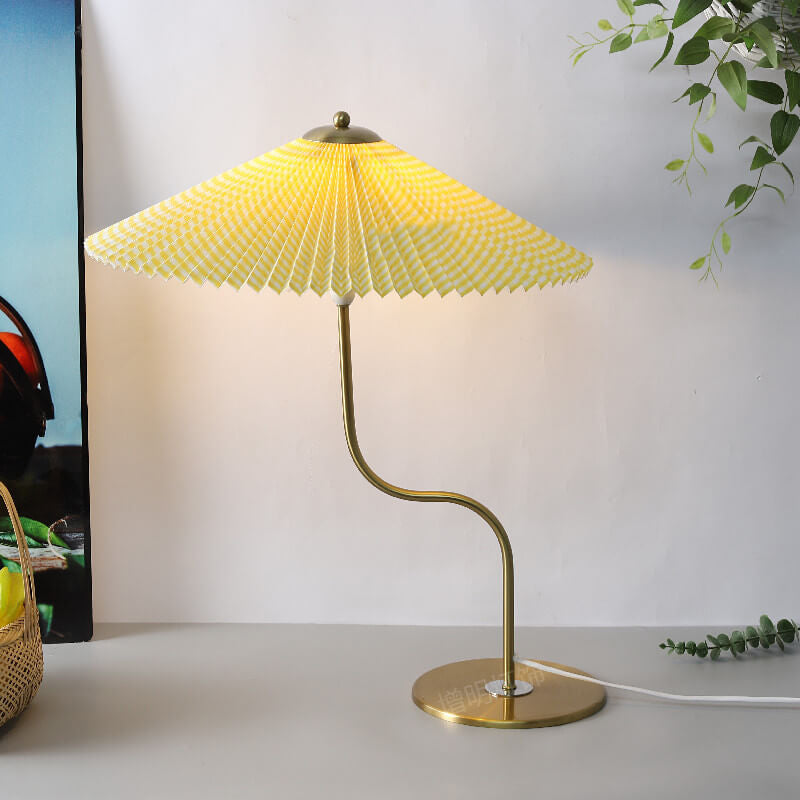 Lampada da Tavolo Decorativa a Forma di Ombrello Pieghettato Retro con 1 Luce