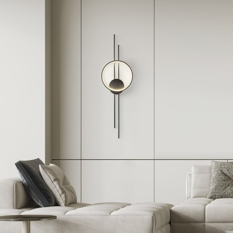 HaloLine – Lampada da parete geometrica con sfera centrale