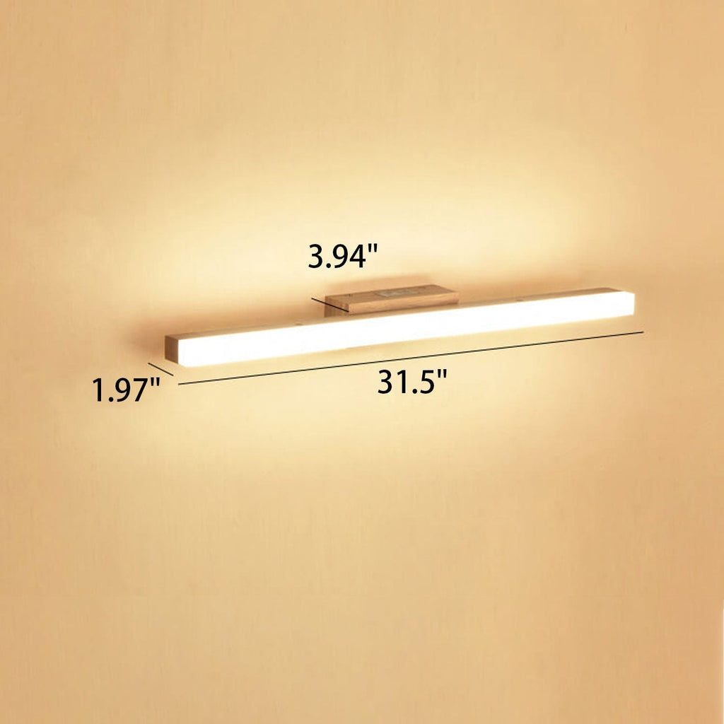 Lampada da parete LED a striscia lunga in legno minimalista nordico