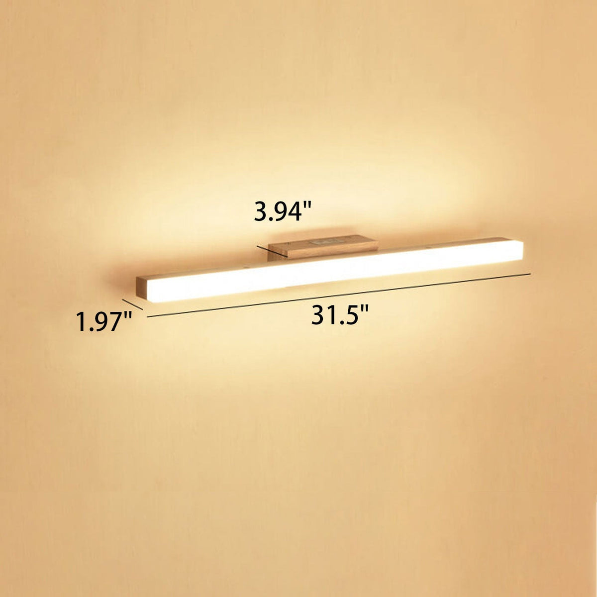Lampada da parete LED a striscia lunga in legno minimalista nordico