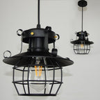 Lampada a Sospensione Industriale Design Retro in Metallo
