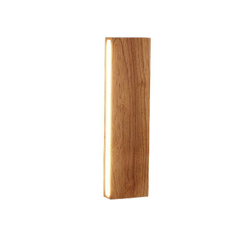 Lampada da parete LED a striscia in legno massello semplice