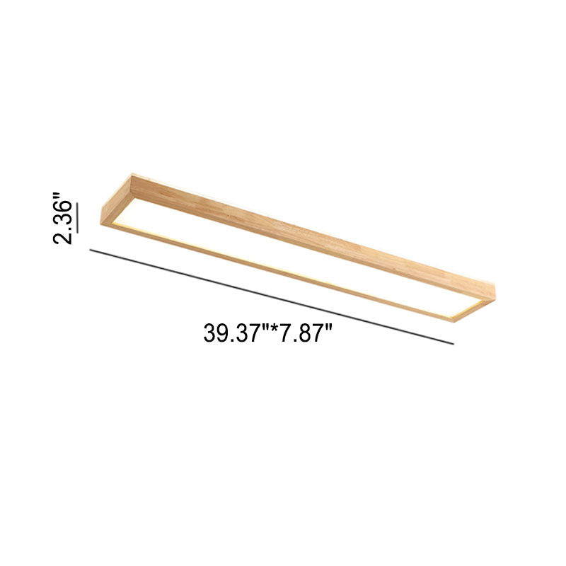 Lampada da soffitto LED rettangolare minimalista giapponese in noce