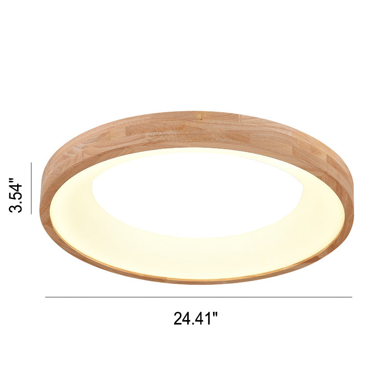 Lampada da soffitto a LED rotonda in legno log minimalista nordico