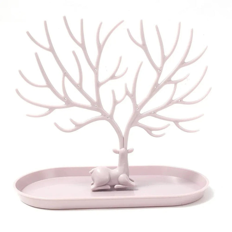 DeerCharm – Porta gioie con design a ramo di legno e base decorativa