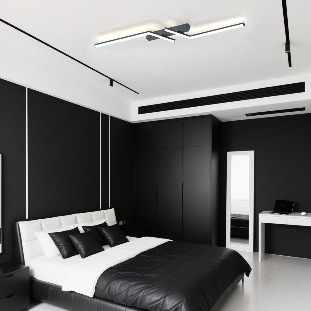 Moderna Semplice Luce da Soffitto LED in Alluminio Nero