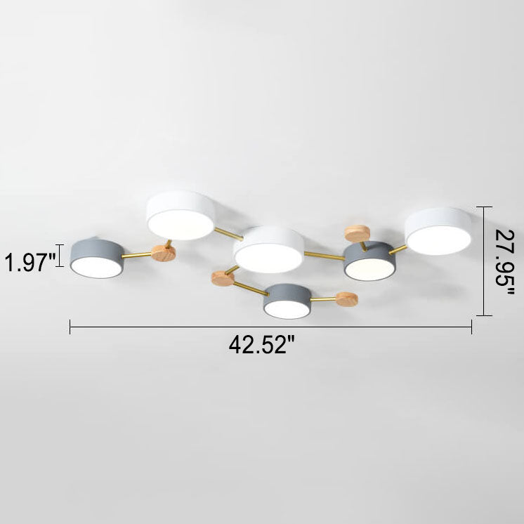 Illuminazione a Soffitto LED in Legno Massello e Ferro Stile Minimalista Scandinavo