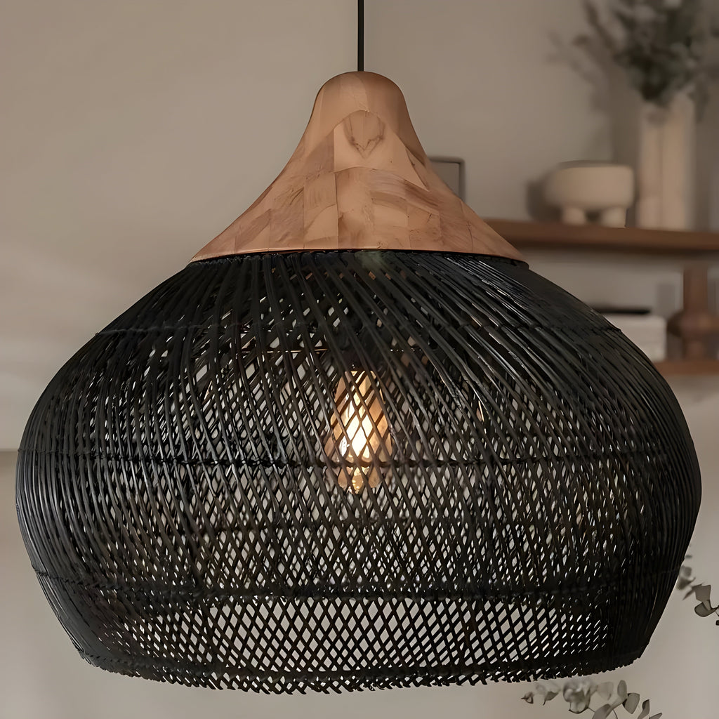 BistroBeam Light - Moderna Lampada a Sospensione in Rattan