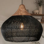 BistroBeam Light - Moderna Lampada a Sospensione in Rattan