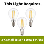 Endon Dimple 3 Luce Ottone Finitura Semi Flush Soffitto Luce