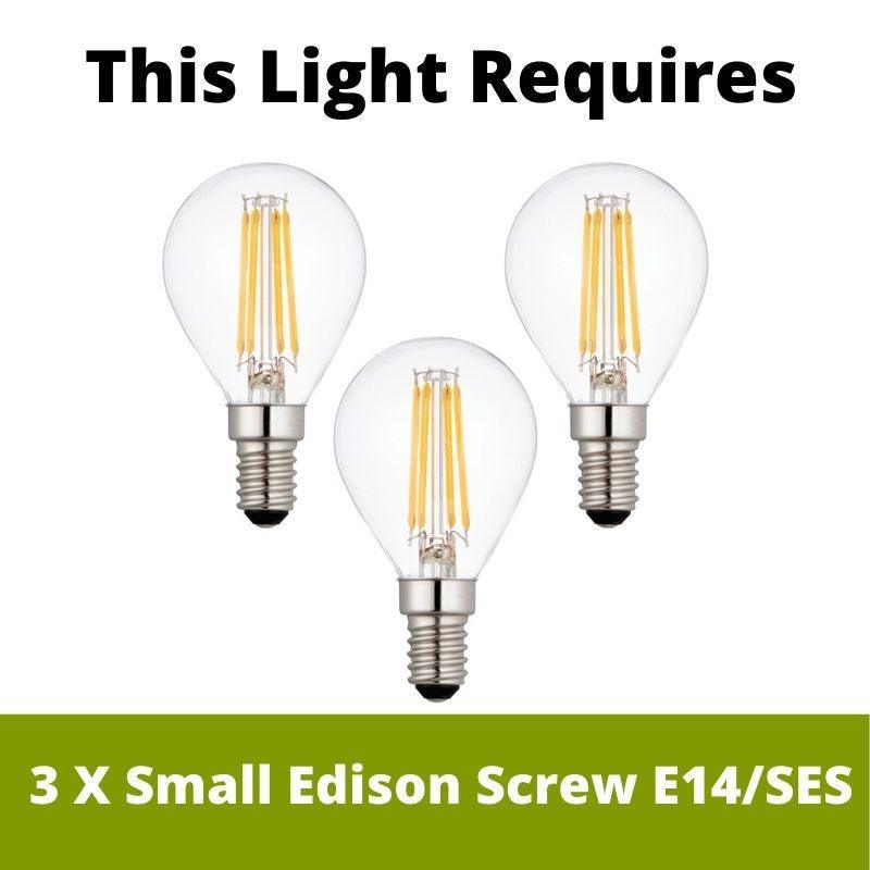 Endon Dimple 3 Luce Ottone Finitura Semi Flush Soffitto Luce