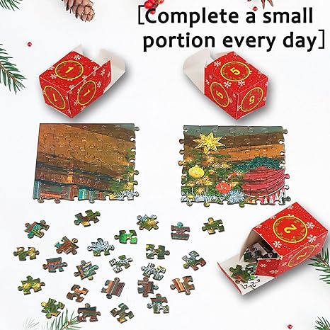 PuzzleJoy Calendario dell'Avvento Puzzle | Unico puzzle da 1000 pezzi per divertimento quotidiano!
