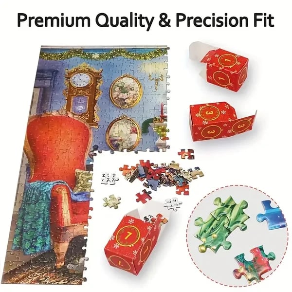 PuzzleJoy Calendario dell'Avvento Puzzle | Unico puzzle da 1000 pezzi per divertimento quotidiano!