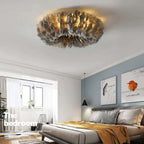 O'Moore Lampada da Soffitto Rotonda in Piuma di Cigno