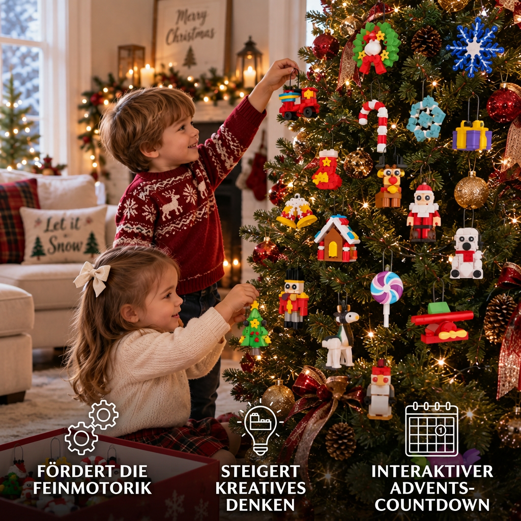 Calendario dell'Avvento con mattoncini decorativi di Natale
