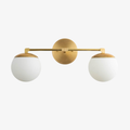 Applique da Bagno in Vetro Latte e Ottone
