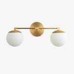 Applique da Bagno in Vetro Latte e Ottone