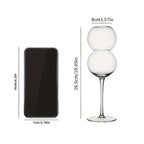 Set di 2 Bicchieri in Vetro a Forma di Sfera – Eleganti e Decorativi | Perfetti per la Casa e Occasioni Speciali