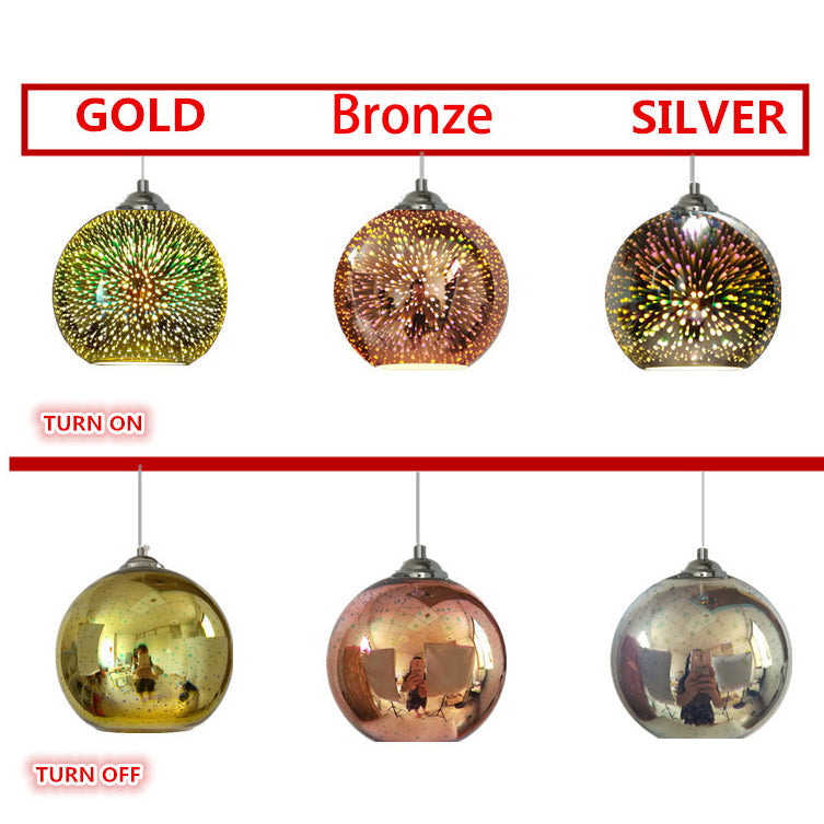Moderna Creativa Lampada a Sospensione Dome in Vetro Colorato con Fuochi d'Artificio a 1 Luce