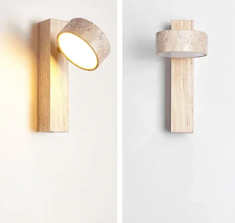 AureaCave Wabi-Sabi Lampada da Parete in Travertino