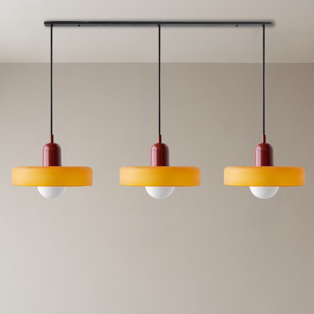 Lampada a sospensione Bauhaus a tre vetri