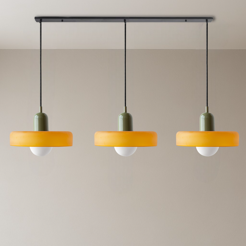 Lampada a sospensione Bauhaus a tre vetri