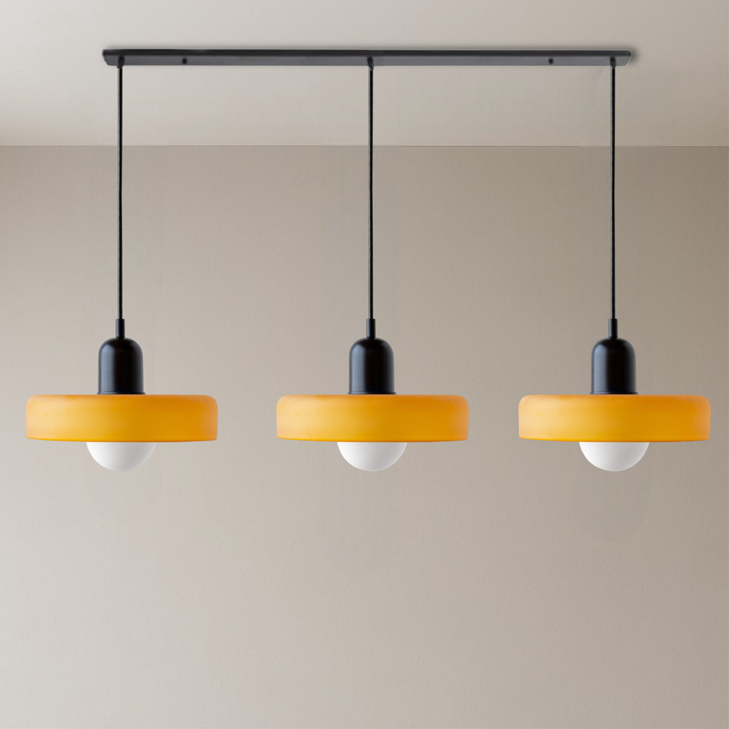 Lampada a sospensione Bauhaus a tre vetri