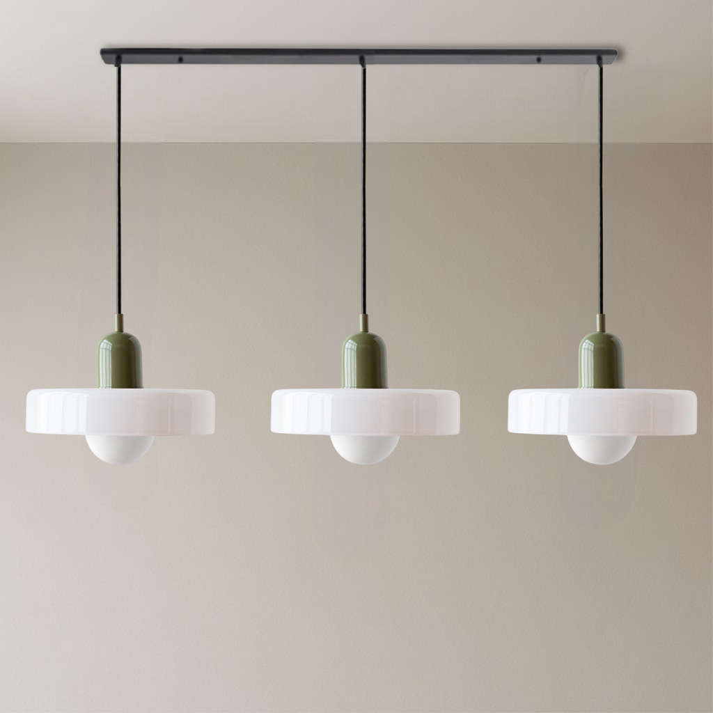 Lampada a sospensione Bauhaus a tre vetri