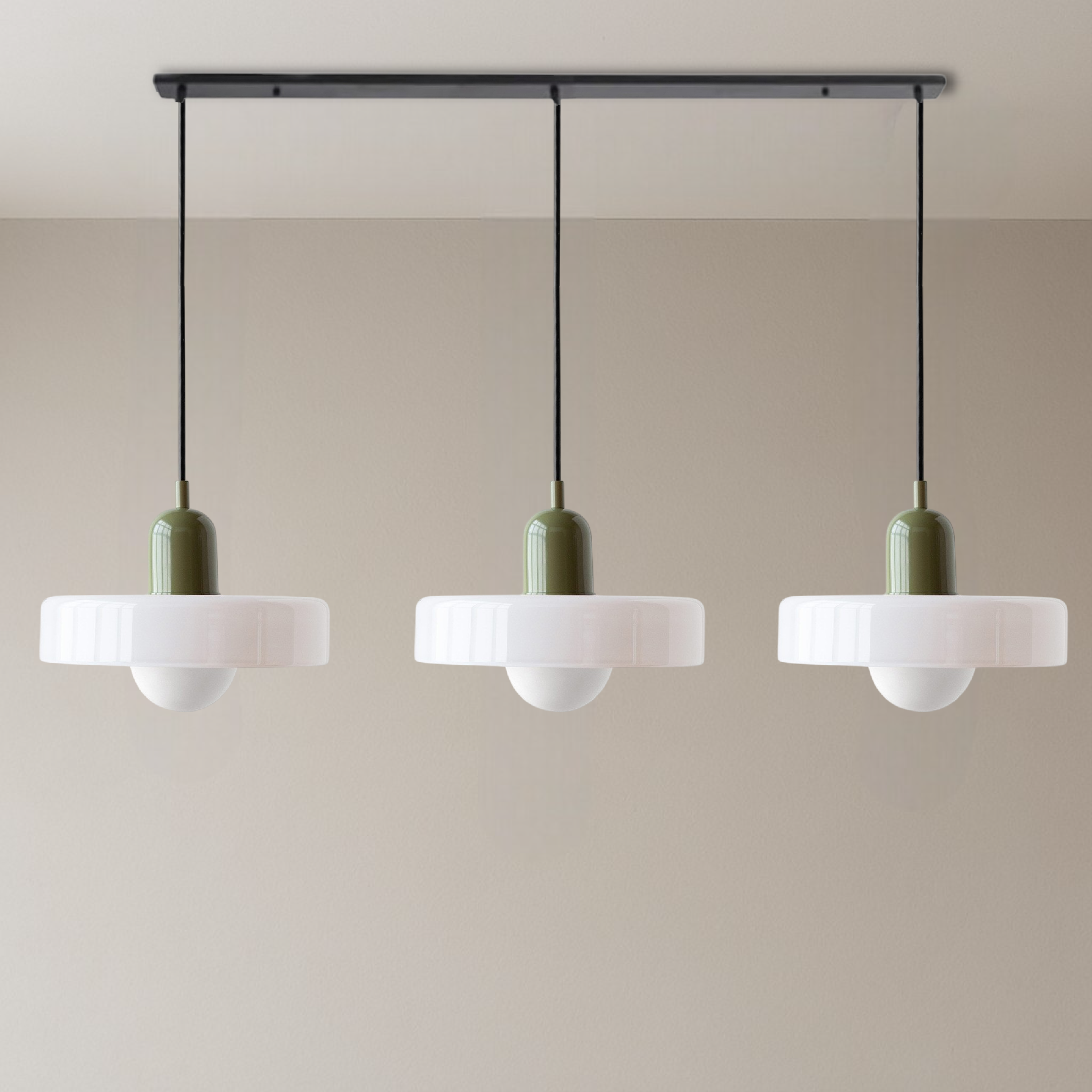 Lampada a sospensione Bauhaus a tre vetri
