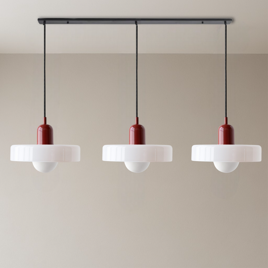Lampada a sospensione Bauhaus a tre vetri