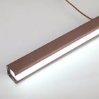 Lampada a sospensione LED in metallo lineare moderno Thala Nera/Marrone