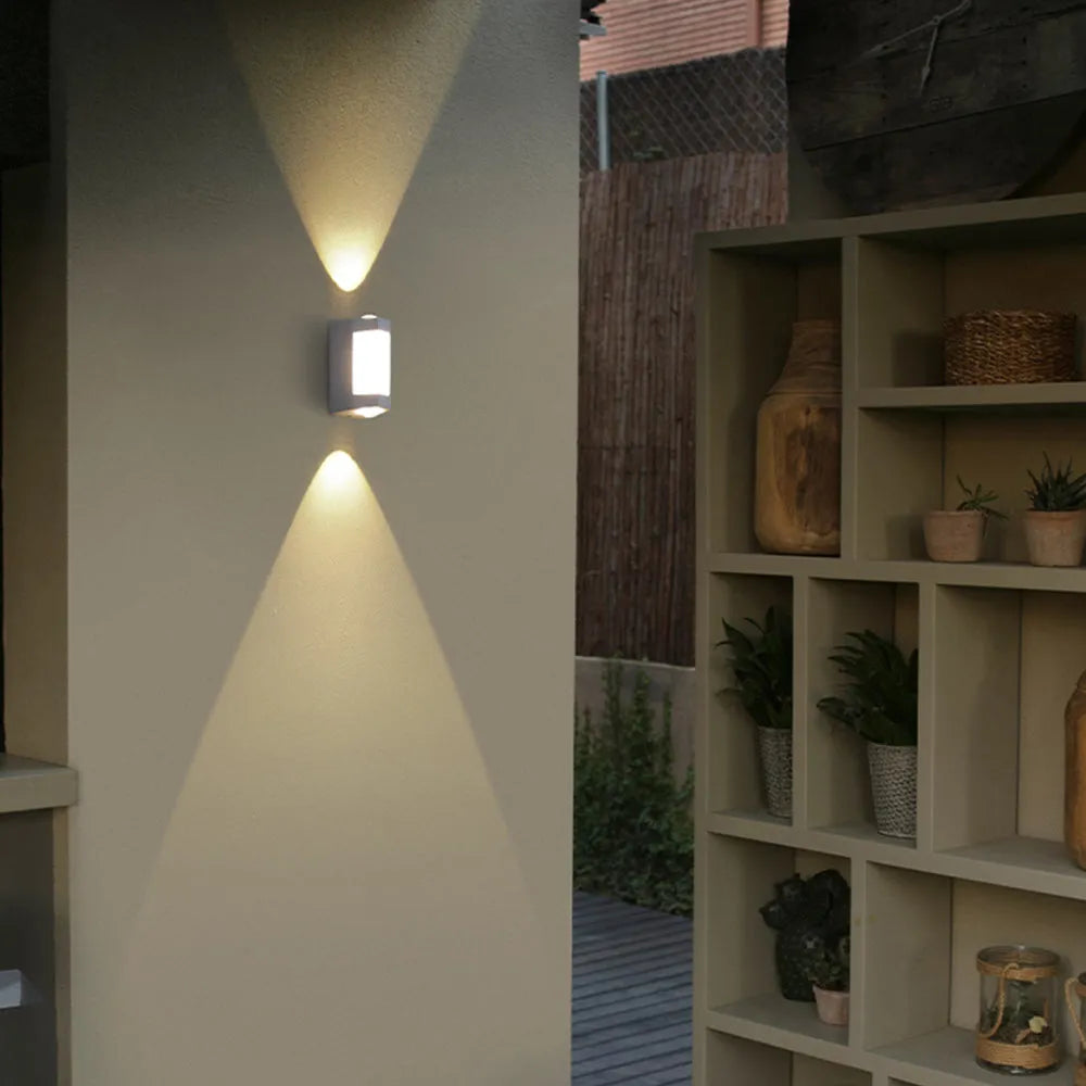 Lampada da Parete Esterno Marve Nordic Up Down, Bianco/Nero