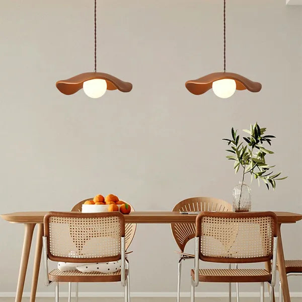 Lampada a sospensione creativa Wabi Sabi per la sala da pranzo con foglie di loto
