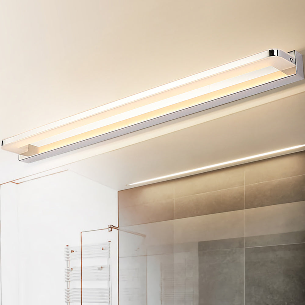 Lampada da parete Arisha Nordic Linear Metal Mirror, Cromata/Nera