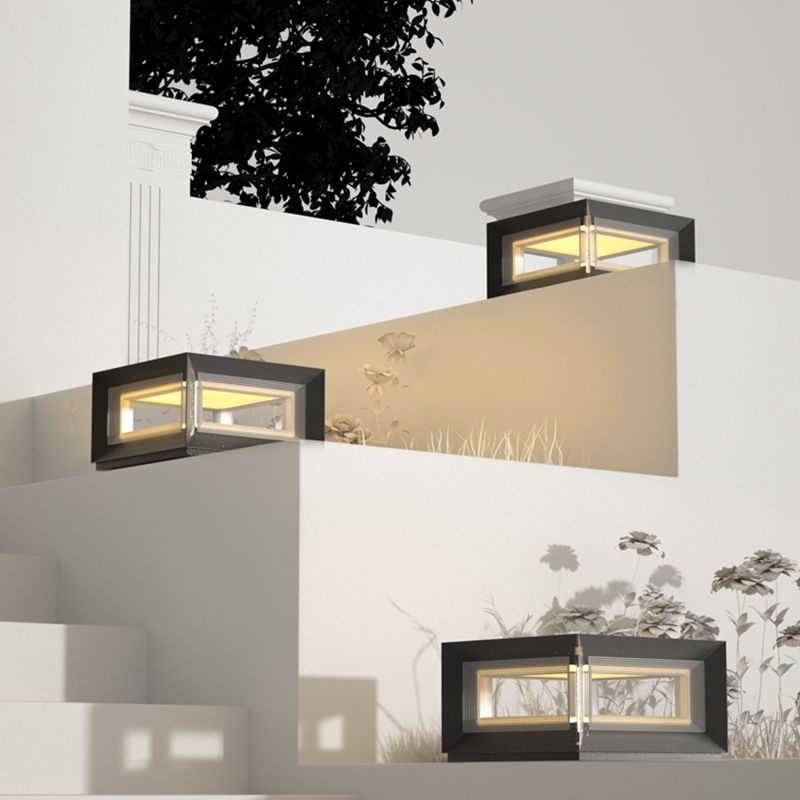 Lampade da esterno in metallo LED contemporanee Ray, nere