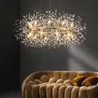 Arisha Lampada a Sospensione LED Moderna Dente di Leone in Metallo Oro/Cristallo