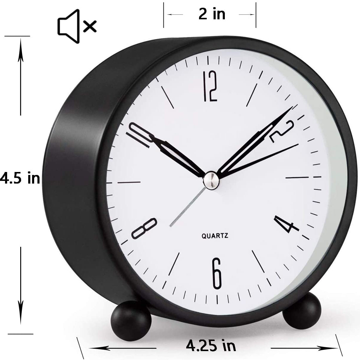 SereniRise – Orologio sveglia elegante e silenzioso con luce notturna e allarme regolabile