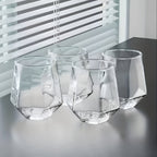 Set di bicchieri da whisky geometrici a 4 pezzi, Colorato – 300 ML Bicchieri per Whisky, Cocktail & Distillati | Eleganti bicchieri Tumbler per Bar, Feste & Idee regalo